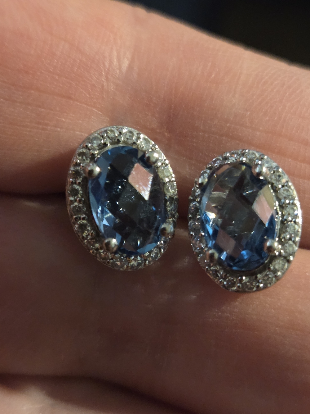 Headline:Stunning 925 Sterling Silver 10ct Topaz Halo Studs with Filigree Detail